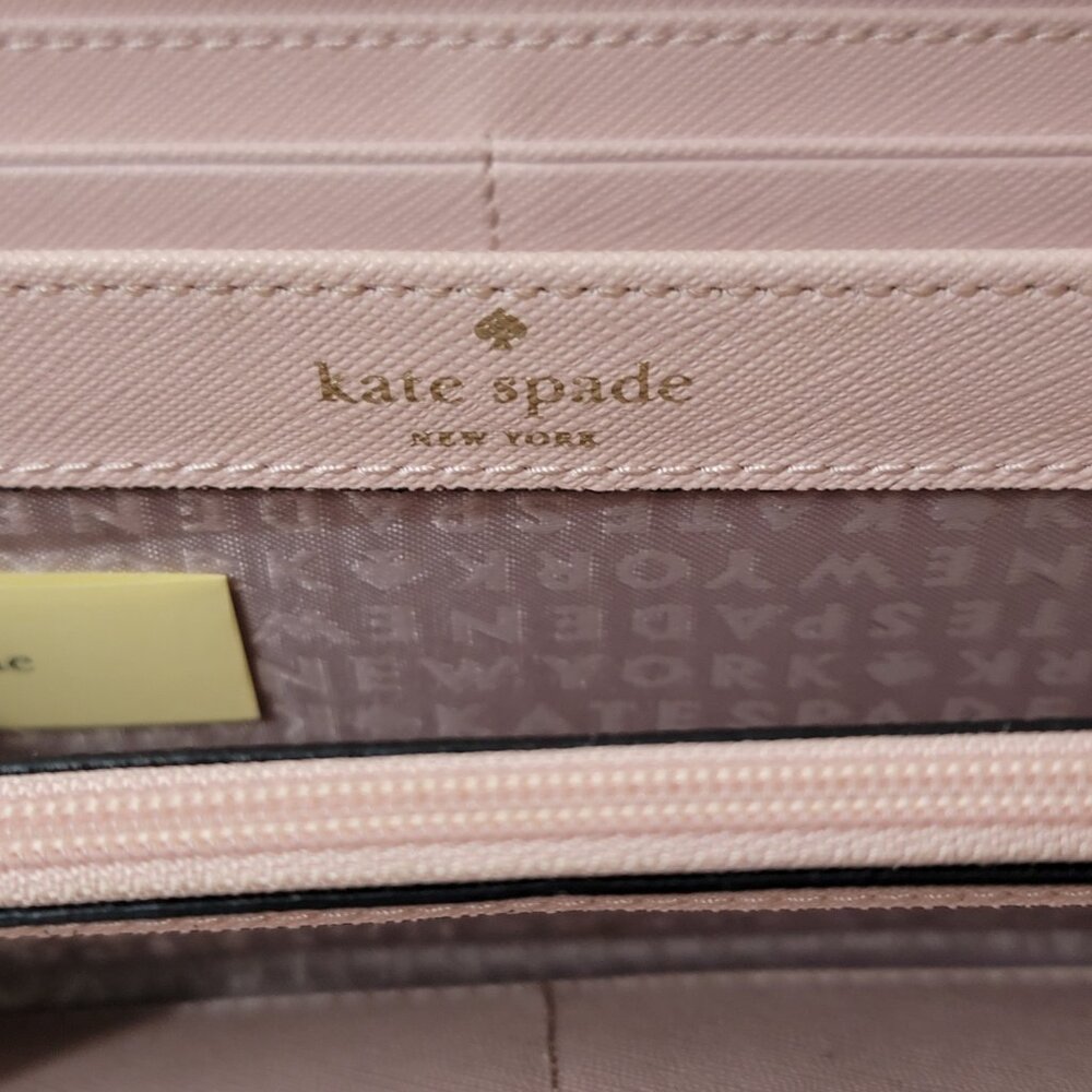 Kate Spade Laurel Way Neda Continental Saffiano Leather Zip-Around Wallet Pink - Picture 4 of 8